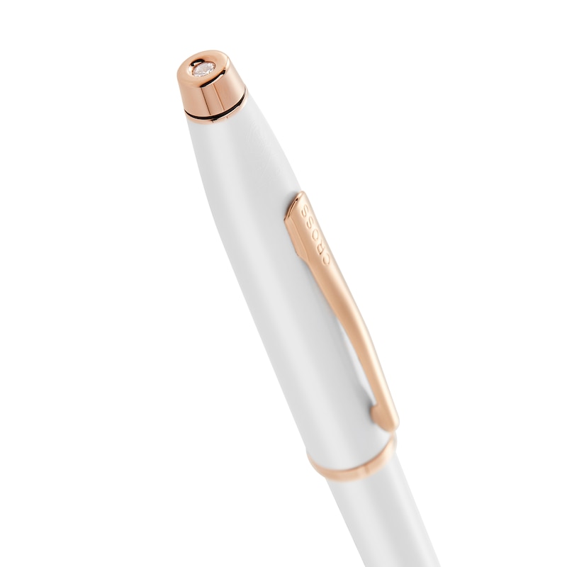 Cross Century II Hearts on Fire Pearlescent White Lacquer and Diamond Ballpoint Pen