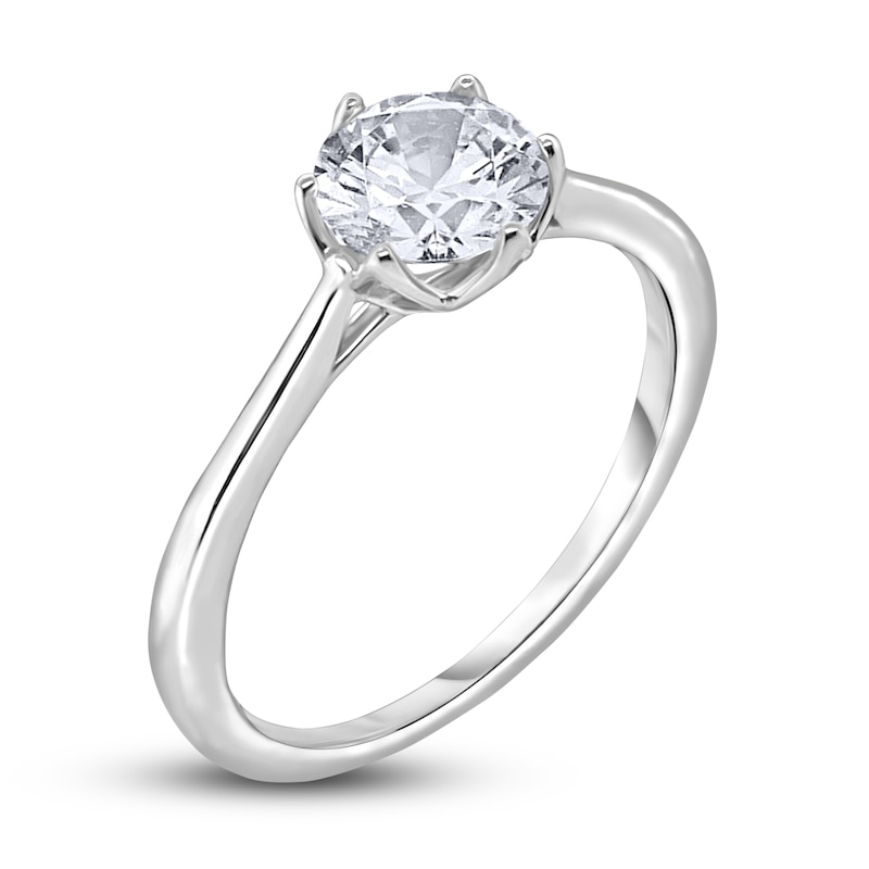 Main Image 2 of Diamond Cathedral Solitaire Engagement Ring 1 ct tw Round 14K White Gold (I2/I)