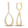 Thumbnail Image 0 of Diamond Drop Earrings 1/2 ct tw Round/Baguette 14K Yellow Gold