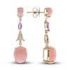 Thumbnail Image 1 of Natural Opal & Natural Pink Sapphire Earrings 1/6 ct tw Diamonds 14K Yellow Gold