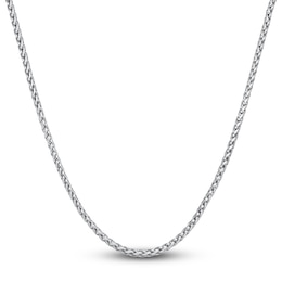 Men's Solid Wheat Chain Necklace Stainless Steel 3mm 22"