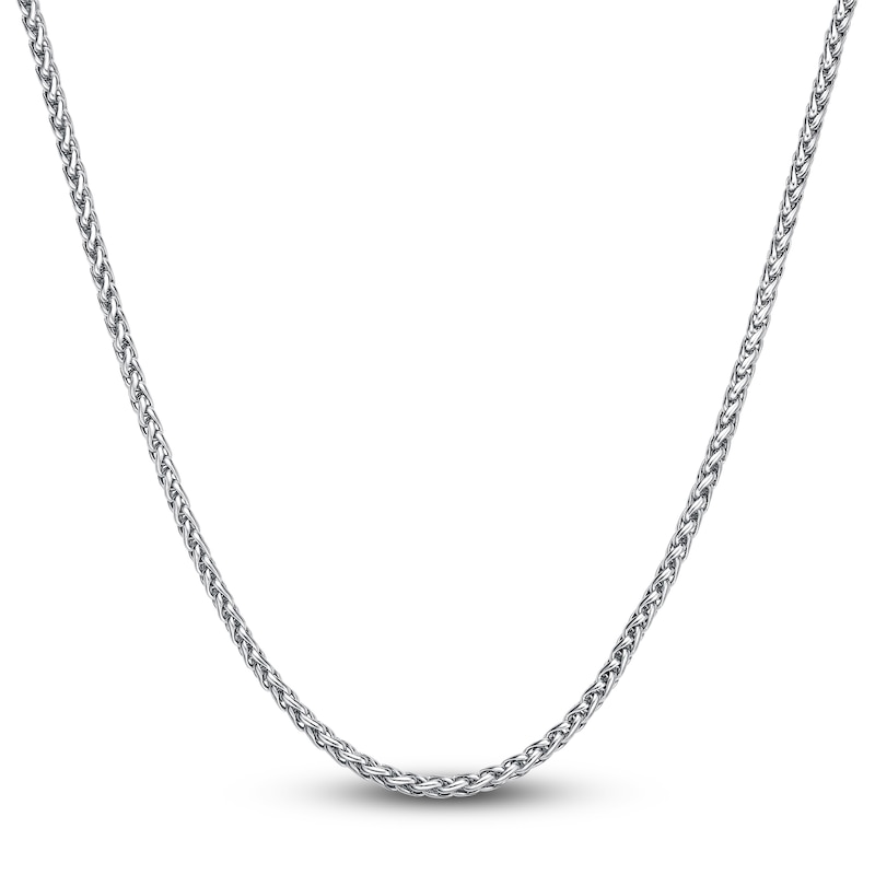 Main Image 1 of Men's Solid Wheat Chain Necklace Stainless Steel 3mm 22"