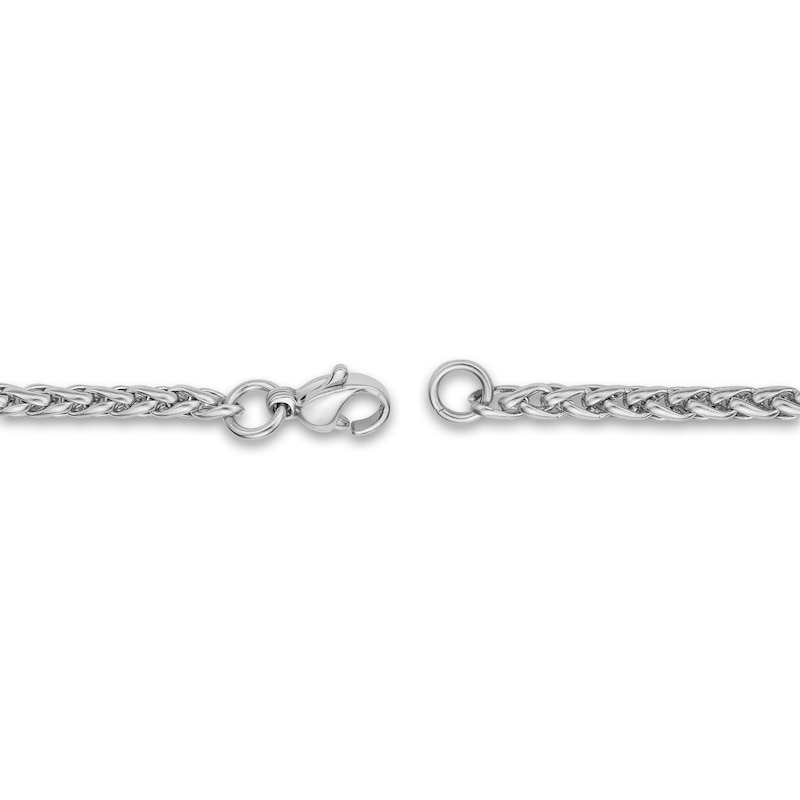Main Image 3 of Men's Solid Wheat Chain Necklace Stainless Steel 3mm 22"