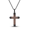 Thumbnail Image 1 of Men's Carbon Fiber Cross Necklace Stainless Steel 24"