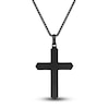 Thumbnail Image 2 of Men's Carbon Fiber Cross Necklace Stainless Steel 24"