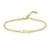 "LOVE" Curb Bracelet 14K Yellow Gold 6.6" Adj.