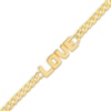 "LOVE" Curb Bracelet 14K Yellow Gold 6.6" Adj.