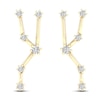 Diamond Taurus Constellation Earrings 1/8 ct tw Round 14K Yellow Gold