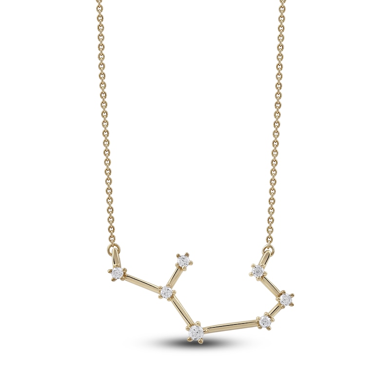 Main Image 1 of Diamond Sagittarius Constellation Necklace 1/6 ct tw Round 14K Yellow Gold