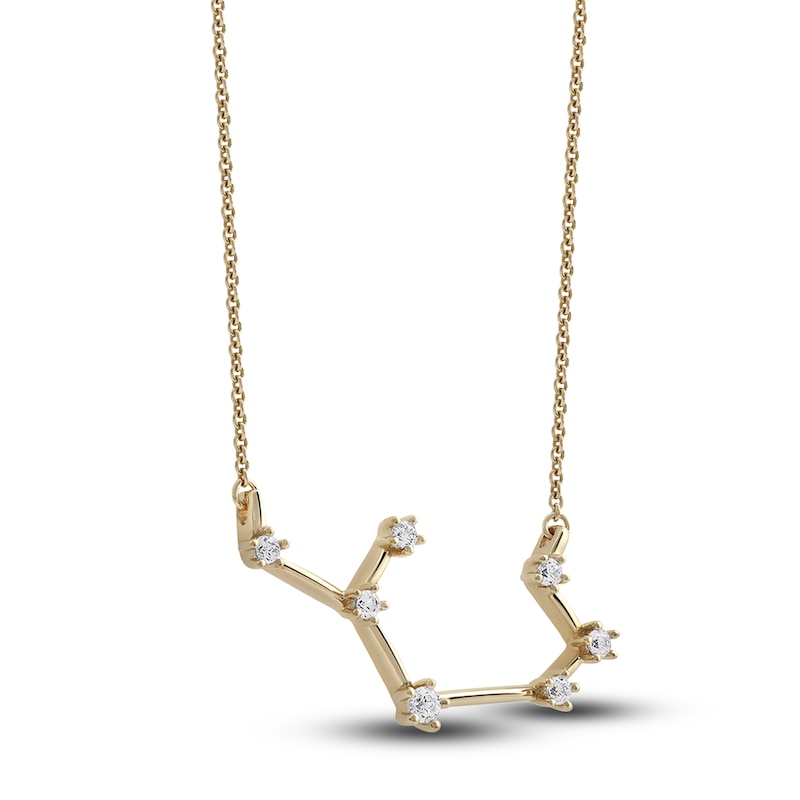 Main Image 2 of Diamond Sagittarius Constellation Necklace 1/6 ct tw Round 14K Yellow Gold