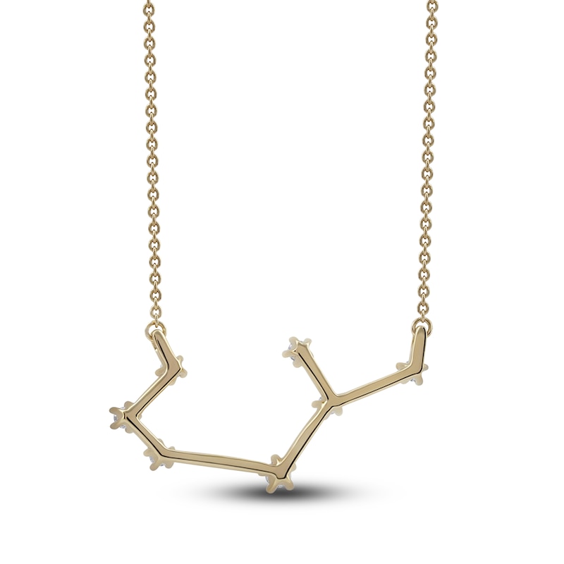 Main Image 3 of Diamond Sagittarius Constellation Necklace 1/6 ct tw Round 14K Yellow Gold