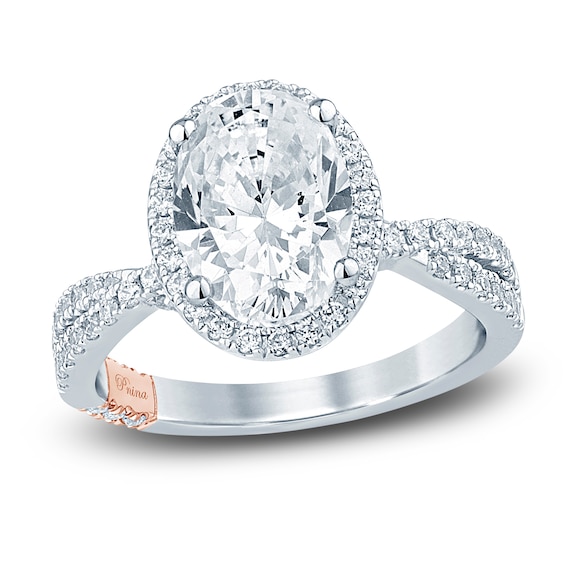 Pnina Tornai Lab-Created Diamond Engagement Ring 3 ct tw Oval/Round 14K ...