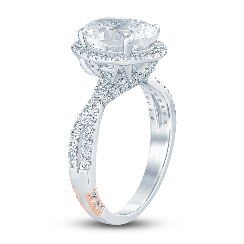 Main Image 2 of Pnina Tornai Lab-Grown Diamond Engagement Ring 3 ct tw Oval/Round 14K White Gold