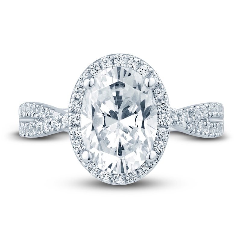 Main Image 3 of Pnina Tornai Lab-Grown Diamond Engagement Ring 3 ct tw Oval/Round 14K White Gold