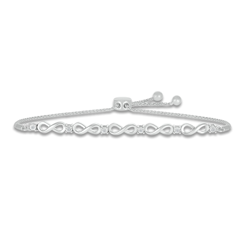 Main Image 1 of Infinity Link Bolo Bracelet Diamond Accents Sterling Silver