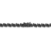 Thumbnail Image 2 of Black Diamond Tennis Bracelet 1 ct tw Round Sterling Silver 7.25"