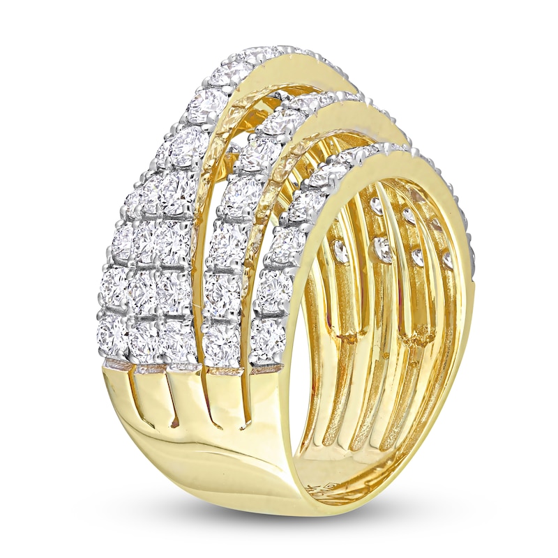 Diamond Coil Ring 3-1/10 ct tw Round 14K Yellow Gold
