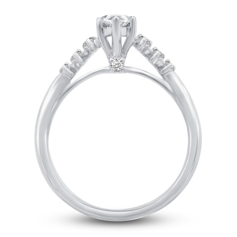 Main Image 2 of Diamond Engagement Ring 1 ct tw Marquise/Round 14K White Gold