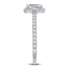 Thumbnail Image 3 of Diamond Halo Engagement Ring 7/8 ct tw Emerald/Round 14K White Gold