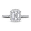 Thumbnail Image 4 of Diamond Halo Engagement Ring 7/8 ct tw Emerald/Round 14K White Gold