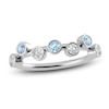 Thumbnail Image 1 of Juliette Maison Natural Aquamarine & Natural White Sapphire Ring 10K White Gold