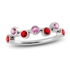 Thumbnail Image 1 of Juliette Maison Natural Pink Tourmaline & Natural Ruby Ring 10K White Gold