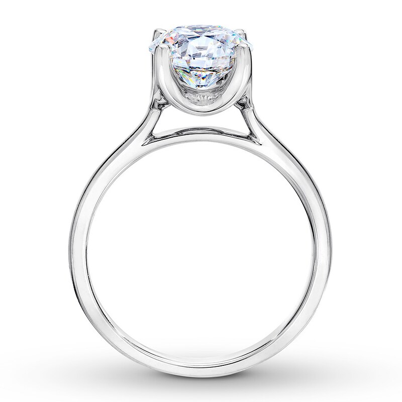 THE LEO First Light Diamond Solitaire Ring 2 ct 14K White Gold (I1/I)