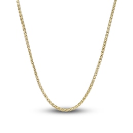 Men's Solid Wheat Chain Necklace Gold Ion-Plated Stainless Steel 30" 3mm
