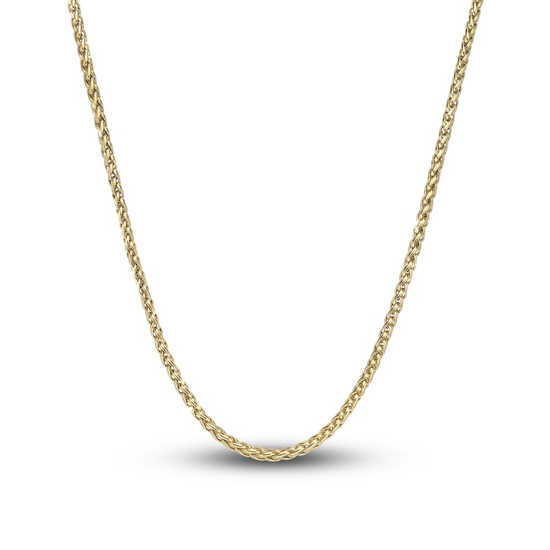 Main Image 1 of Men's Solid Wheat Chain Necklace Gold Ion-Plated Stainless Steel 30" 3mm