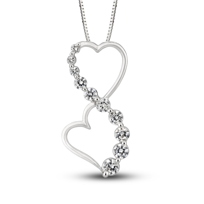 Main Image 1 of Diamond Pendant Necklace 1/2 ct tw Round 14K White Gold 18"