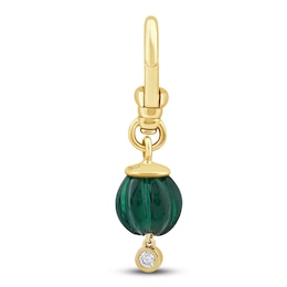 Charm'd by Lulu Frost Lab-Created Emerald Birthstone Charm Diamond Accent 10K Yellow Gold