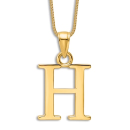 Initial H Necklace 14K Yellow Gold 18"