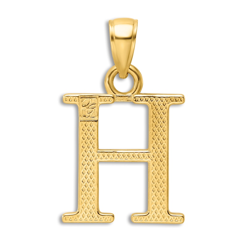 Main Image 3 of Initial H Necklace 14K Yellow Gold 18"