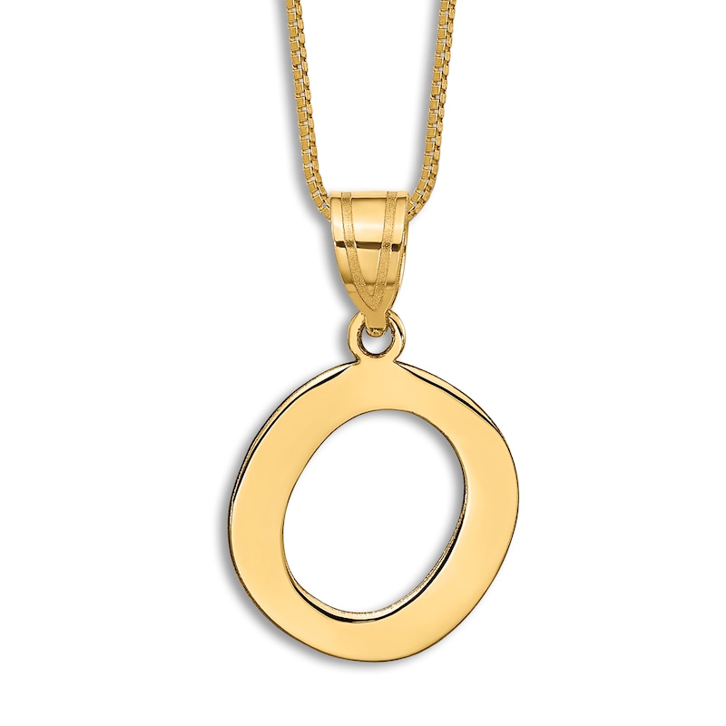 Main Image 1 of Initial O Necklace 14K Yellow Gold 18"