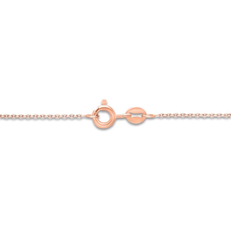 Main Image 3 of Kallati Oval-Cut Natural Morganite Pendant Necklace 1/6 ct tw Round Diamonds 14K Rose Gold 18"