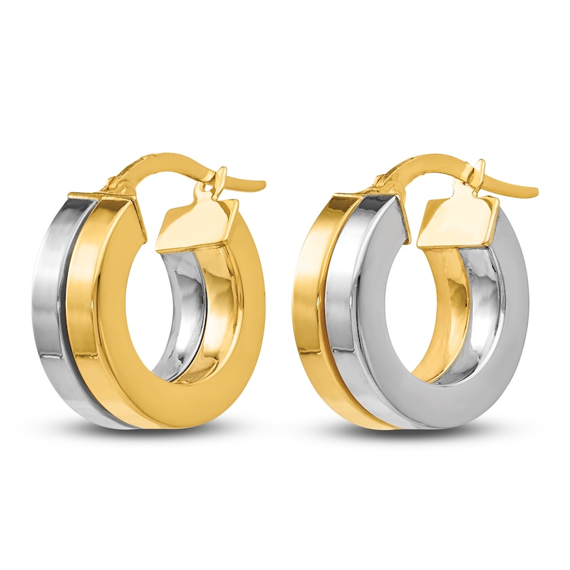 Main Image 2 of High-Polish Hoop Earrings 14K Two-Tone Gold