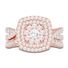 Thumbnail Image 3 of Diamond Double Halo Bridal Set 2 ct tw Round 14K Rose Gold