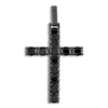 Thumbnail Image 1 of 1933 by Esquire Men's Natural Black Spinel Cross Charm Black Ruthenium-Plated Sterling Silver