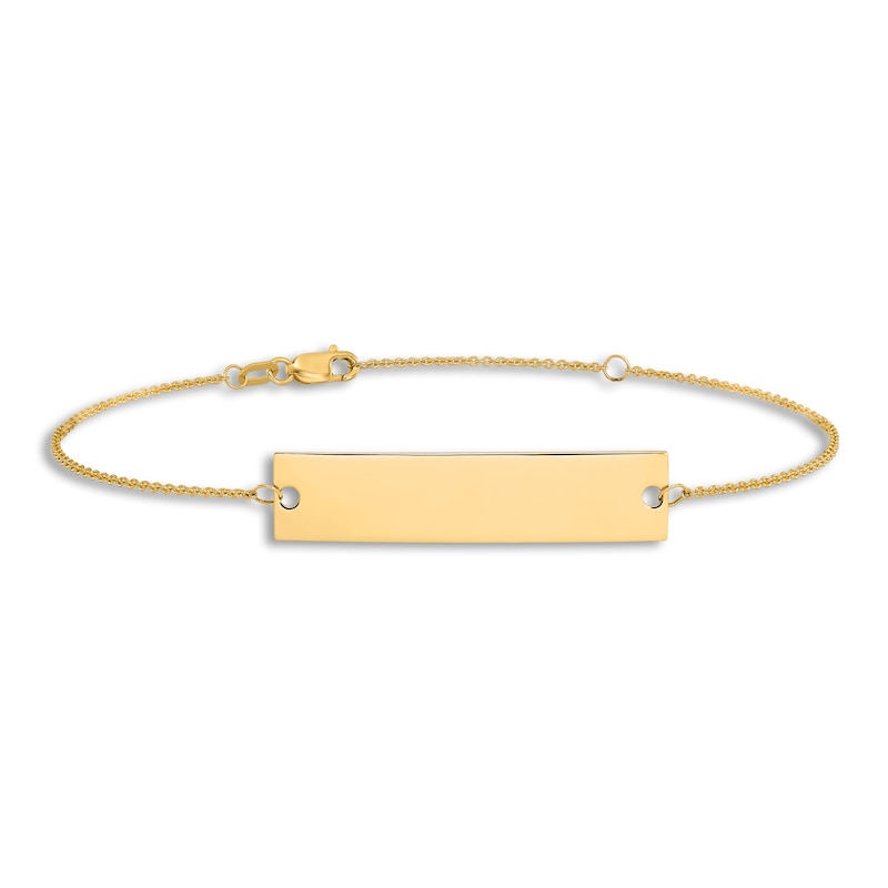 Main Image 1 of Engravable Bar Bracelet 14K Yellow Gold 8.5"