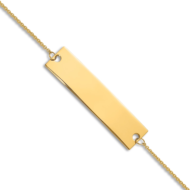 Main Image 3 of Engravable Bar Bracelet 14K Yellow Gold 8.5"
