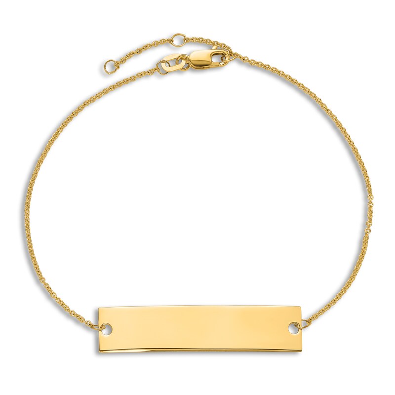 Main Image 4 of Engravable Bar Bracelet 14K Yellow Gold 8.5"