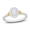 Thumbnail Image 0 of Y-Knot Diamond Ring 3/4 ct tw Oval/Round 14K Two-Tone Gold