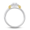 Thumbnail Image 2 of Y-Knot Diamond Ring 3/4 ct tw Oval/Round 14K Two-Tone Gold