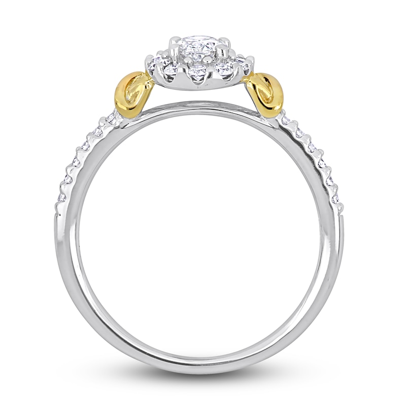 Y-Knot Diamond Ring 3/4 ct tw Oval/Round 14K Two-Tone Gold