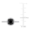 Thumbnail Image 4 of Black & White Diamond Halo Engagement Ring 1-1/4 ct tw Round 14K White Gold