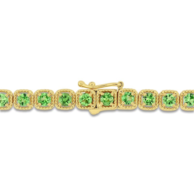 Main Image 2 of Natural Tsavorite Garnet Tennis Bracelet 14K Yellow Gold 7"