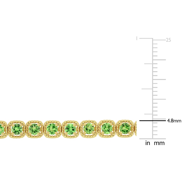 Main Image 3 of Natural Tsavorite Garnet Tennis Bracelet 14K Yellow Gold 7"
