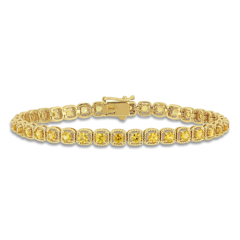 Main Image 1 of Natural Yellow Sapphire Tennis Bracelet 14K Yellow Gold 7"