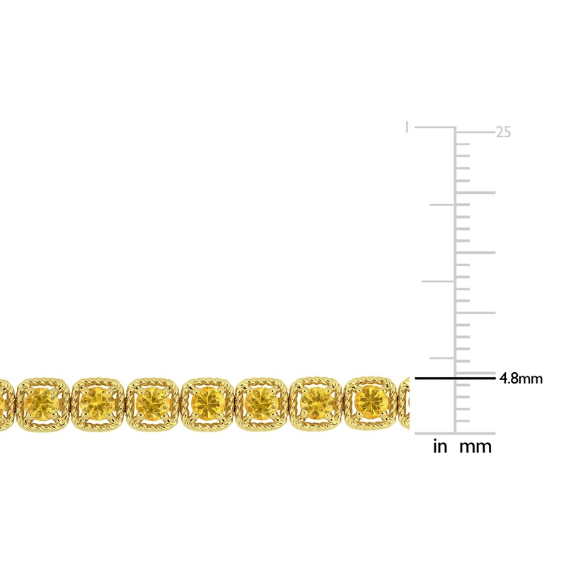 Main Image 2 of Natural Yellow Sapphire Tennis Bracelet 14K Yellow Gold 7"