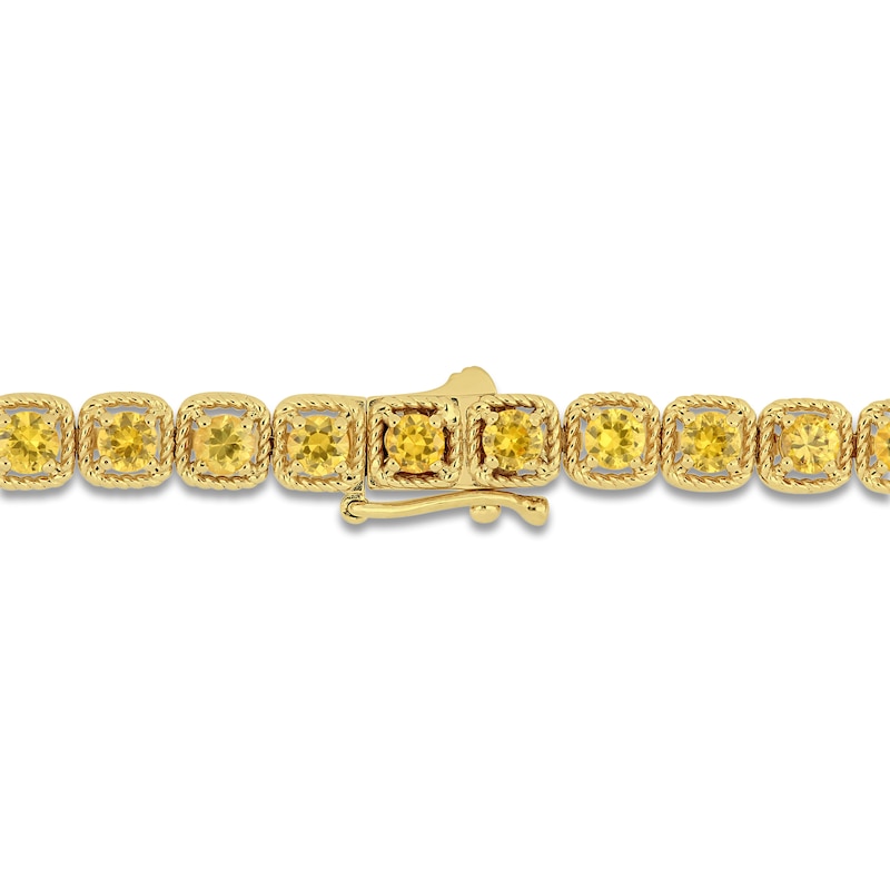 Natural Yellow Sapphire Tennis Bracelet 14K Yellow Gold 7"